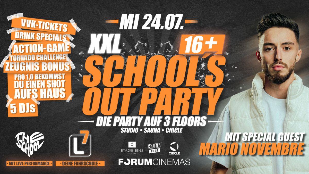 XXL Schools Out Party 16+